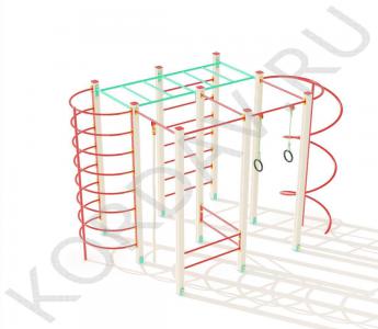 Спортивный комплекс с рукоходом спиралью турником шведской стенкой СК 6.561 (0)
