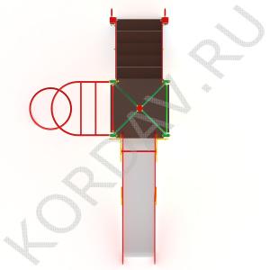 Игровой комплекс с горкой шестом и спиралью ПДИ 2.37 (2)