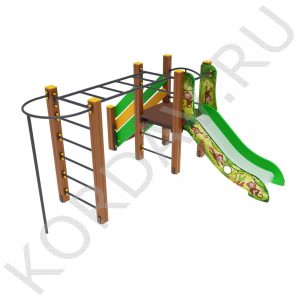 Детский игровой комплекс с горкой рукоходом и турником ПДИ 1.02 (6)