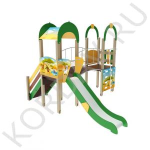 Игровой комплекс с горкой канатом и лазилкой ПДИ 2.13 (0)